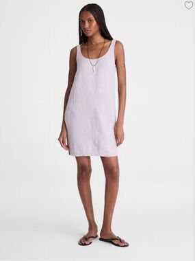Madewell Mini Linen Shift Dress in Light Lavender